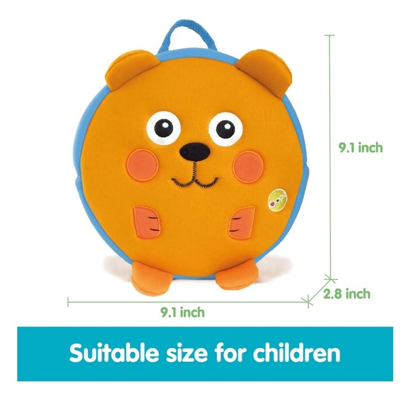 OOPS Soft Round Pappy Backpack🎒Bag for Children 👦🏻👧🏻  Bear 🐻 Character - Picture 4 of 12